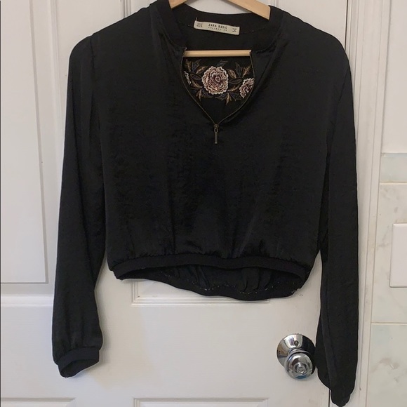 Zara basic cropped floral top size s - Picture 5 of 6